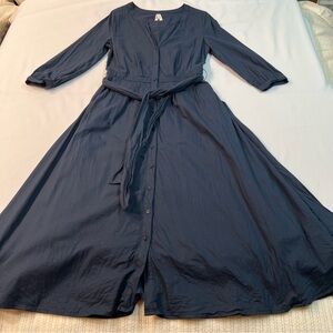 Pact Organic Sunset Lightweight Cotton Easy Dress Navy Size Small
